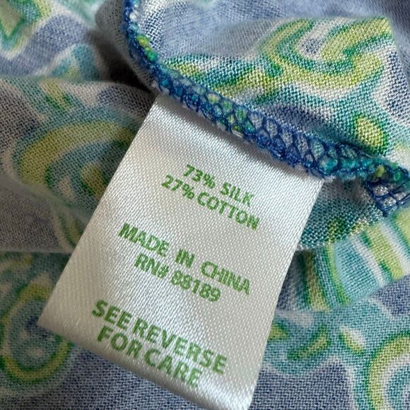 Lilly Pulitzer Patty Dress Seashell Silk Knit Sleeveless V-neck Blue Beach Sz XS - Picture 8 of 8